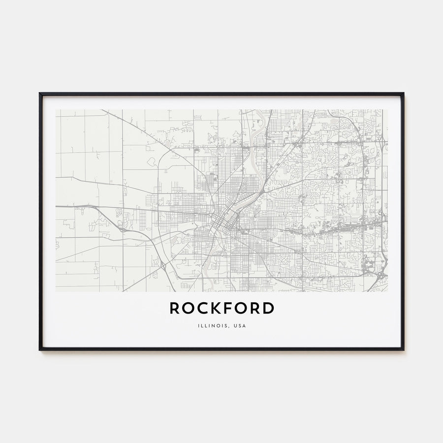 Rockford Map Landscape Poster