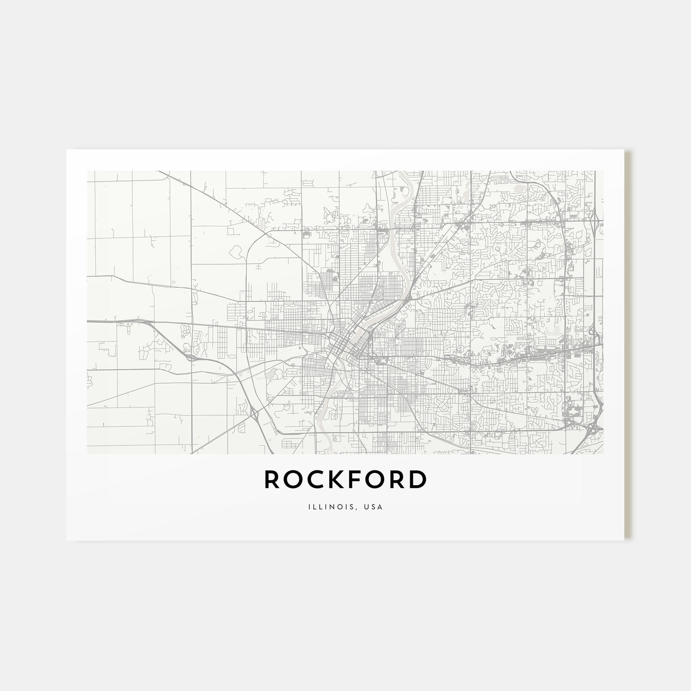 Rockford Map Landscape Poster