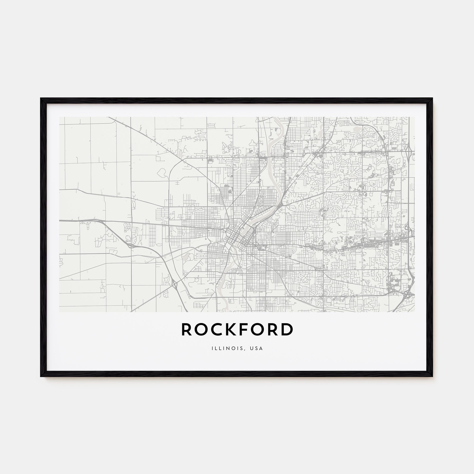 Rockford Map Landscape Poster