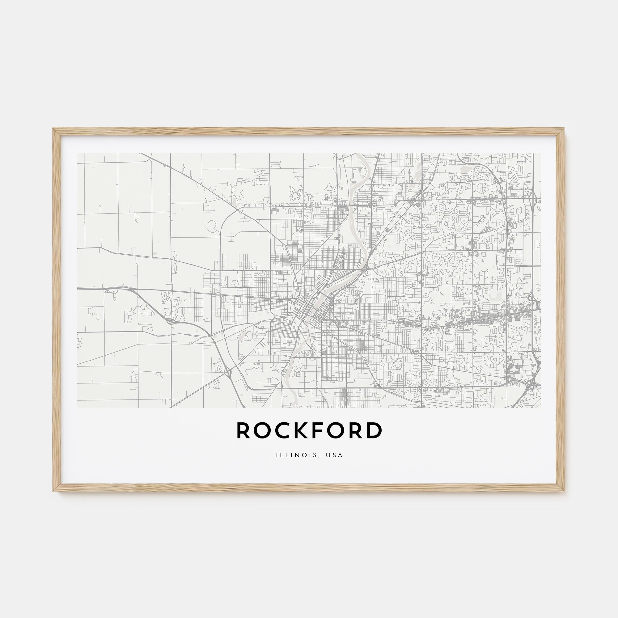 Rockford Map Landscape Poster