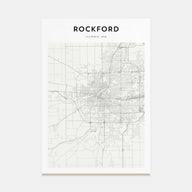 Rockford Map Portrait Poster