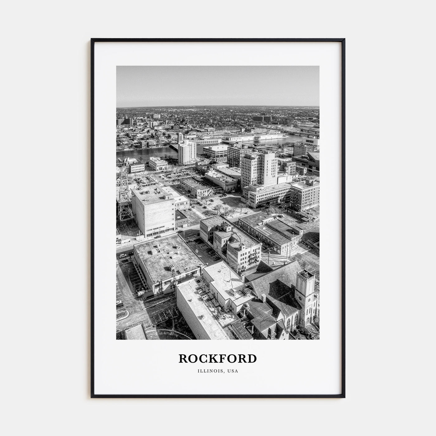 Rockford Portrait B&W Poster
