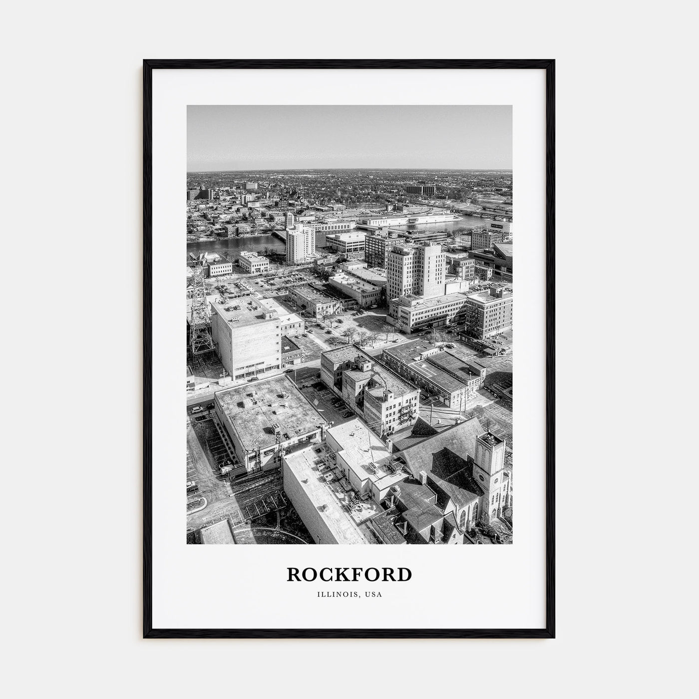 Rockford Portrait B&W Poster