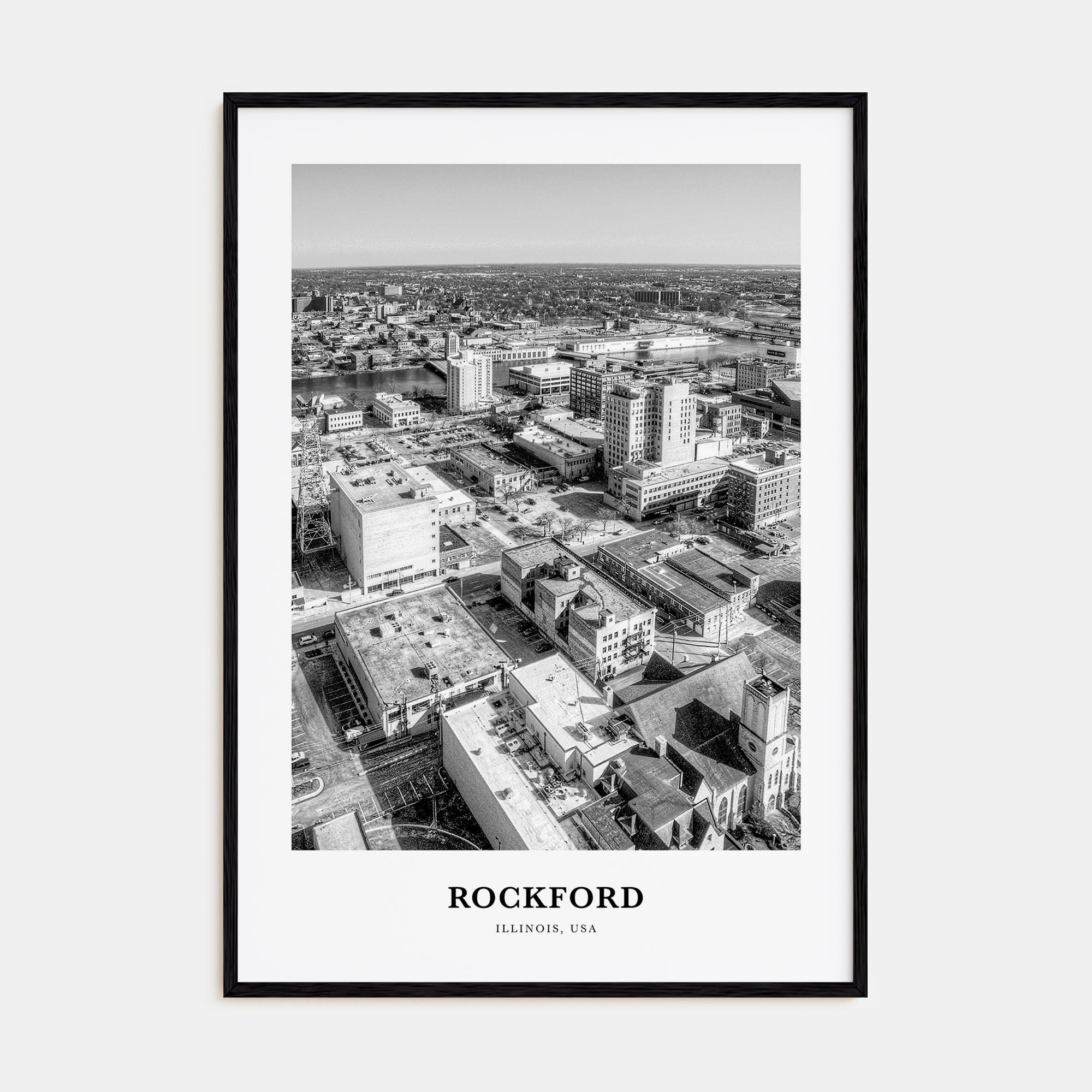 Rockford Portrait B&W Poster