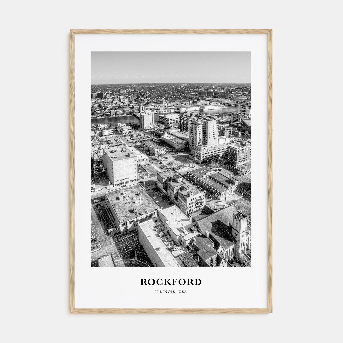 Rockford Portrait B&W Poster