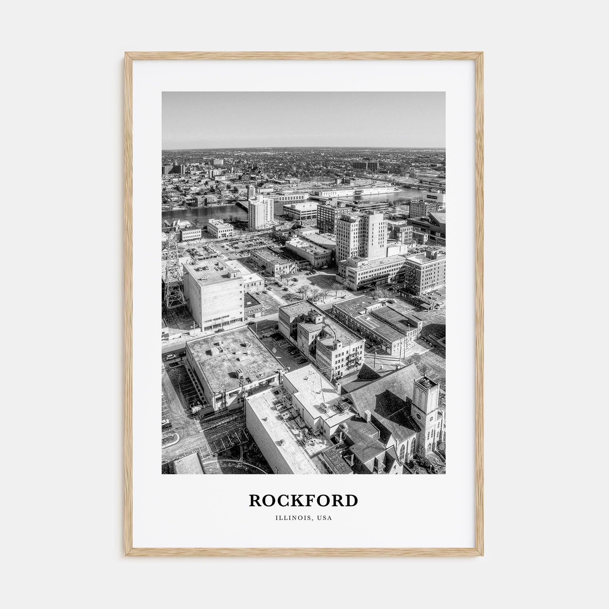 Rockford Portrait B&W Poster