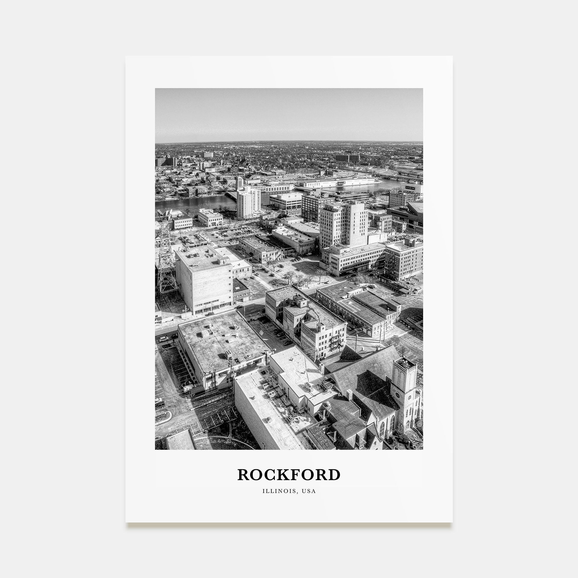 Rockford Portrait B&W Poster