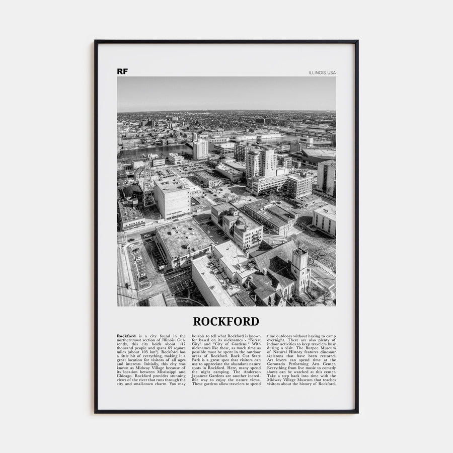 Rockford Travel B&W Poster