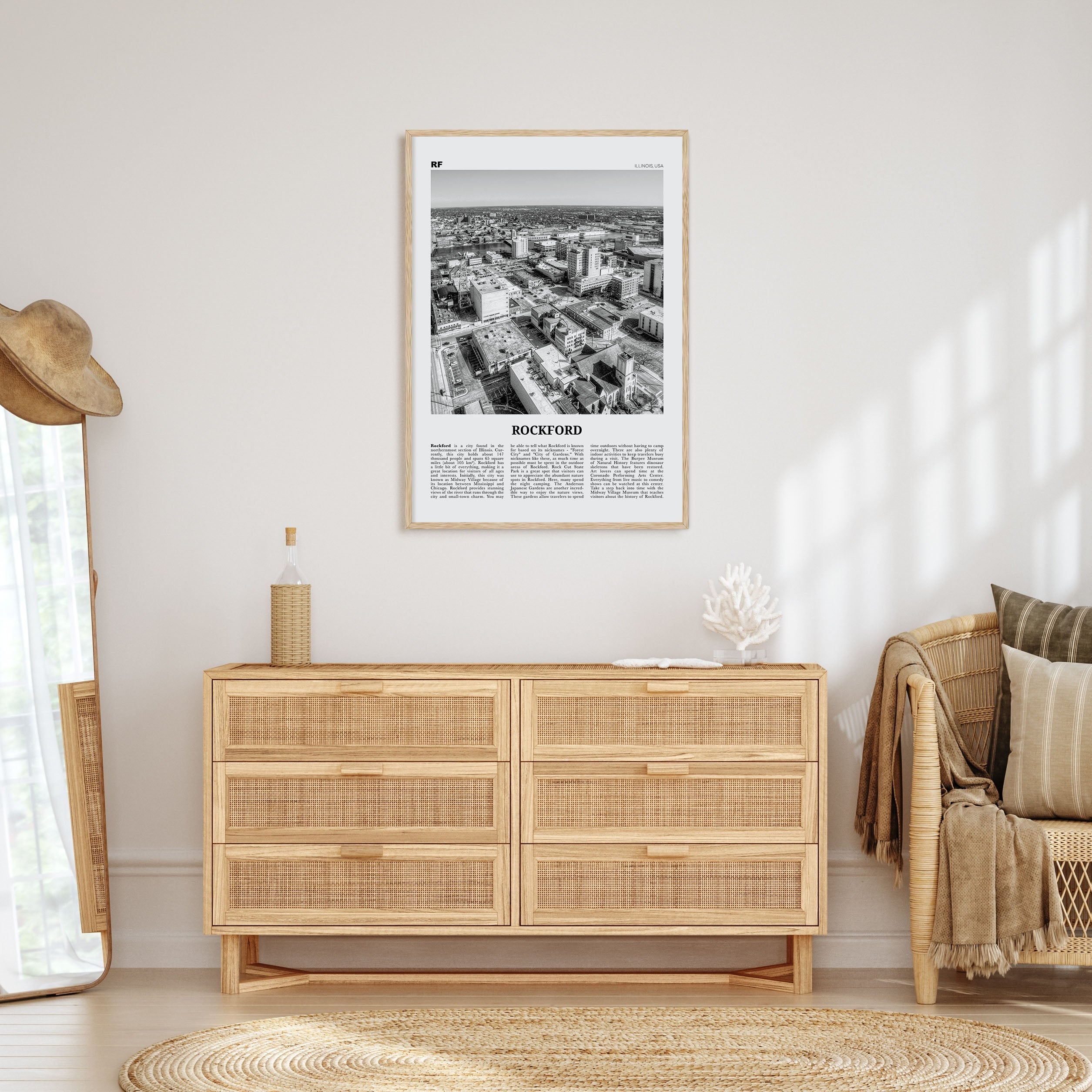 Rockford Travel B&W Poster