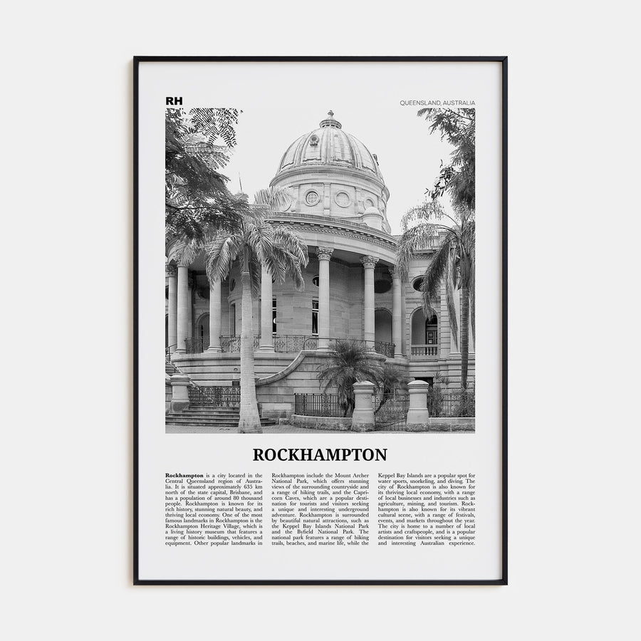 Rockhampton Travel B&W Poster