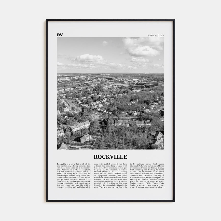 Rockville Travel B&W Poster
