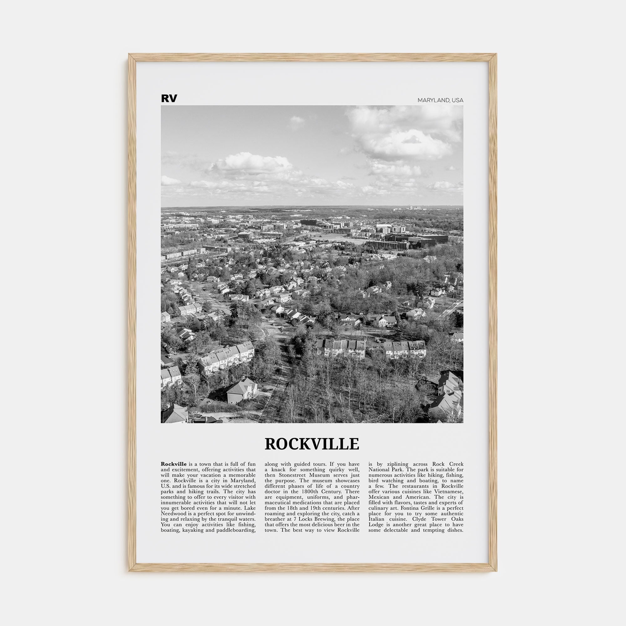 Rockville Travel B&W Poster