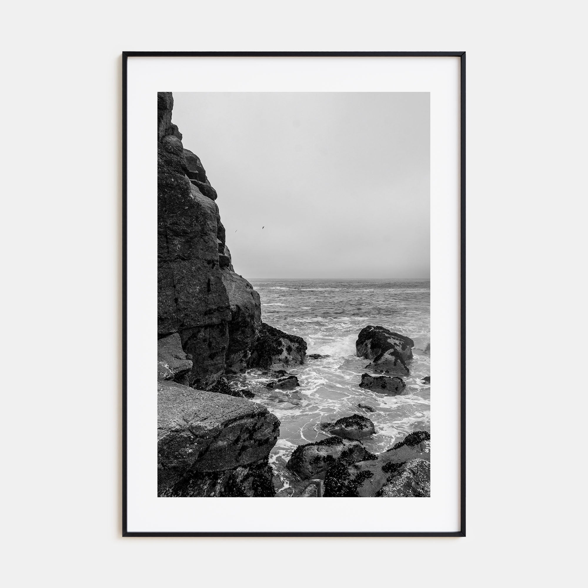 Rocky Coast Photo B&W No 2 Poster