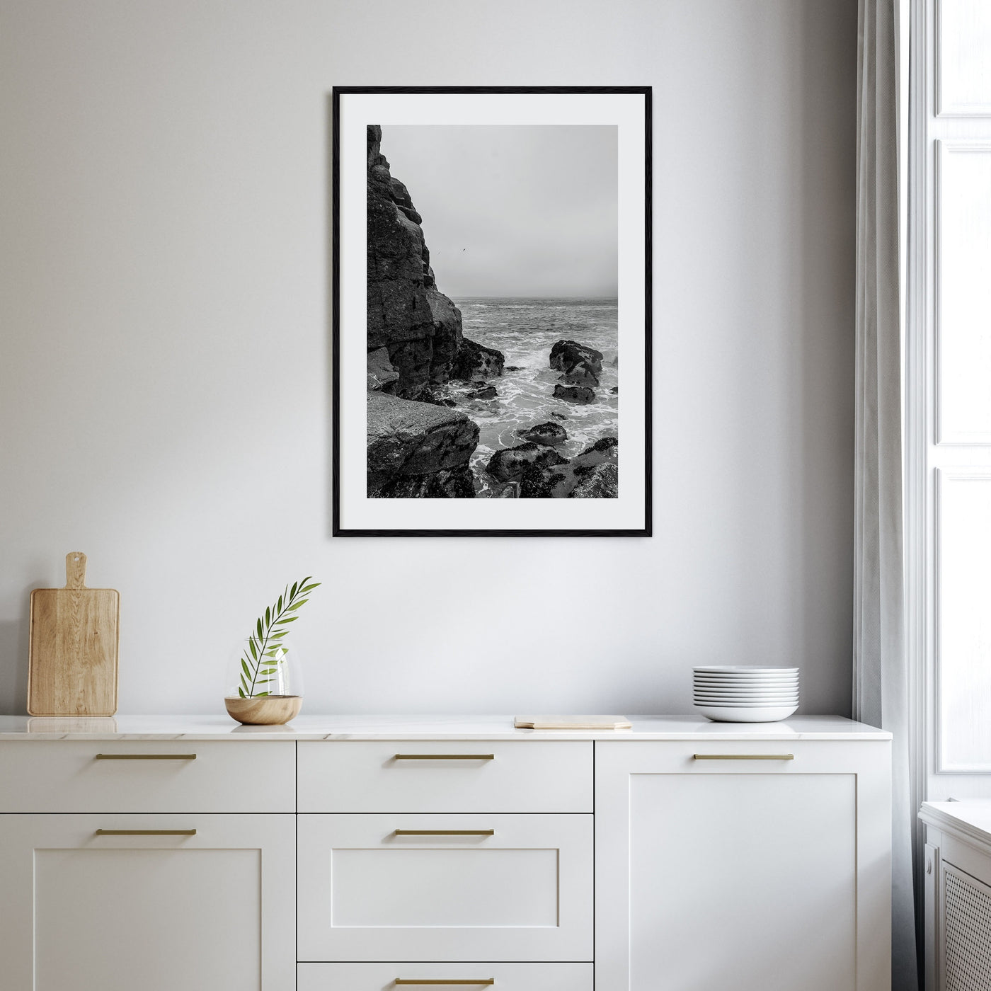 Rocky Coast Photo B&W No 2 Poster
