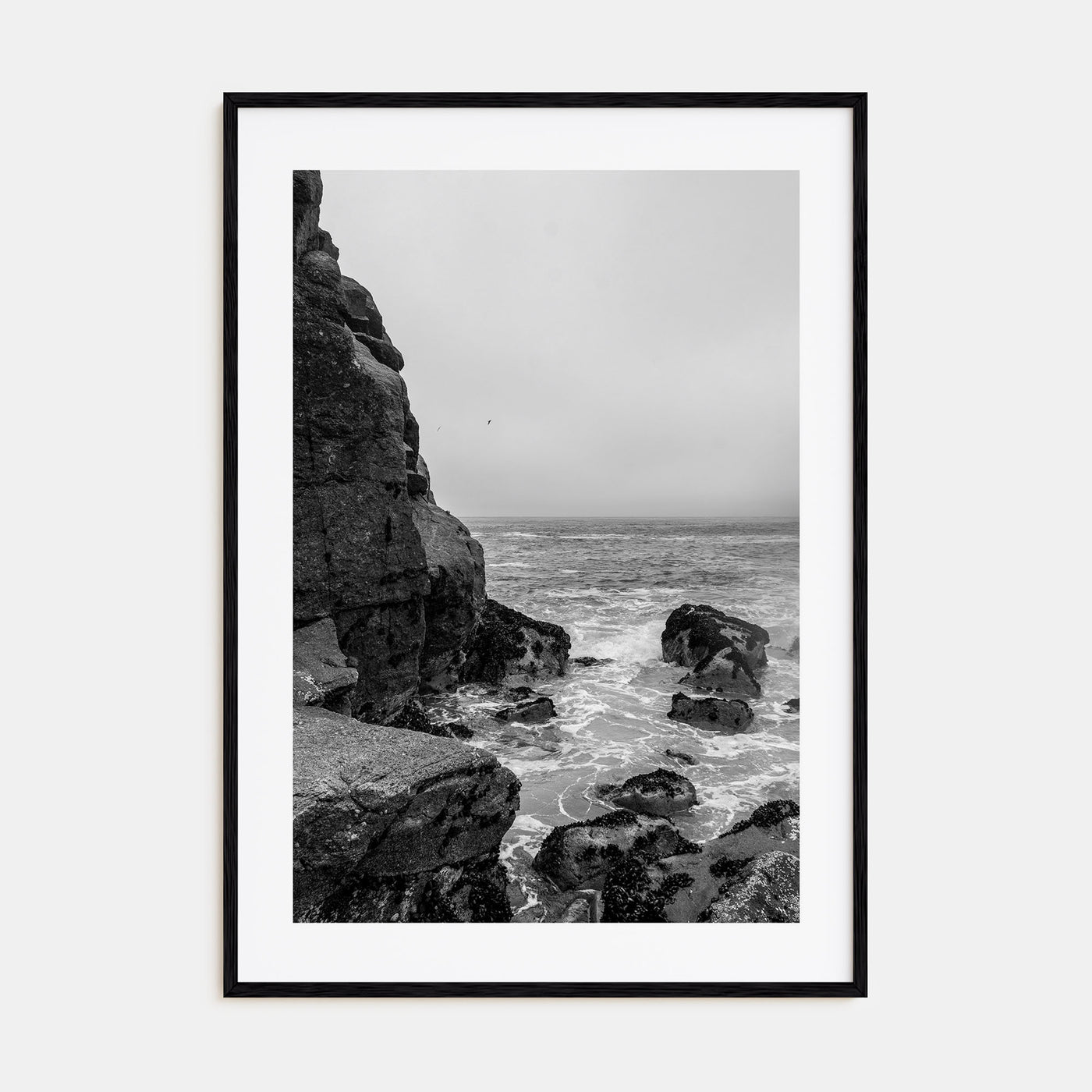 Rocky Coast Photo B&W No 2 Poster