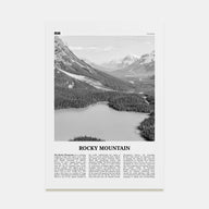 Rocky Mountain, Canada Travel B&W Poster