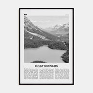 Rocky Mountain, Canada Travel B&W Poster