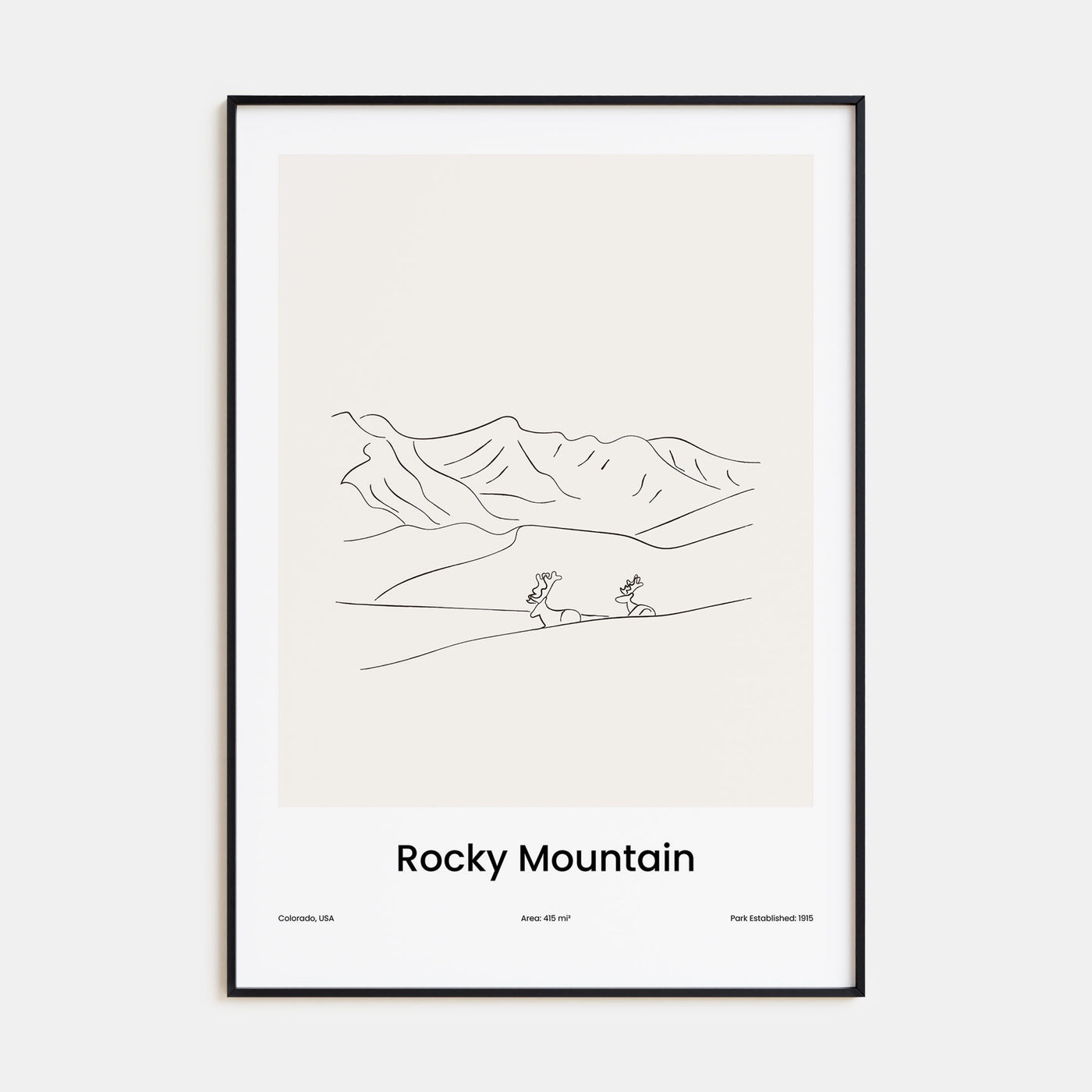 Rocky Mountain National Park Drawn Poster