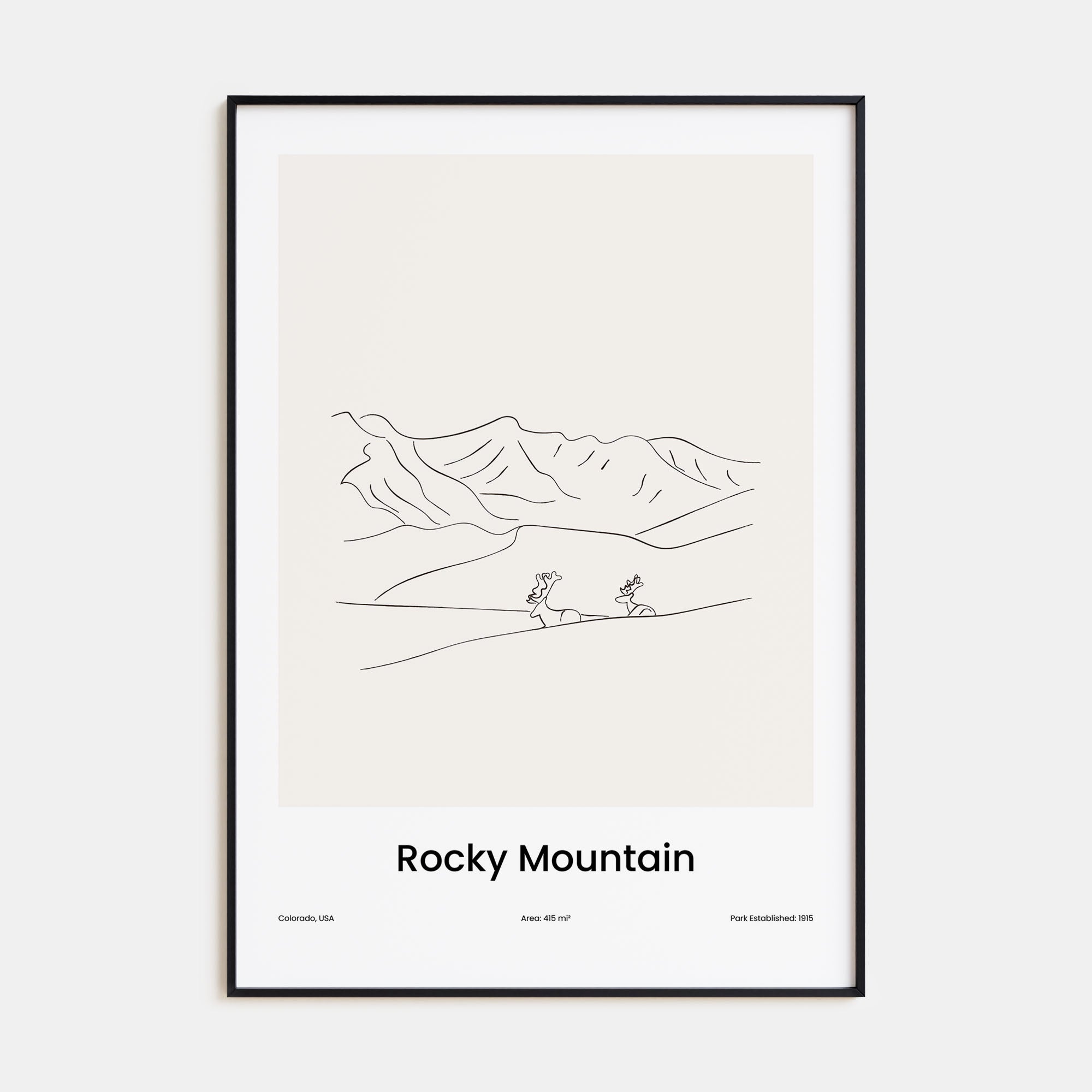 Rocky Mountain National Park Drawn Poster