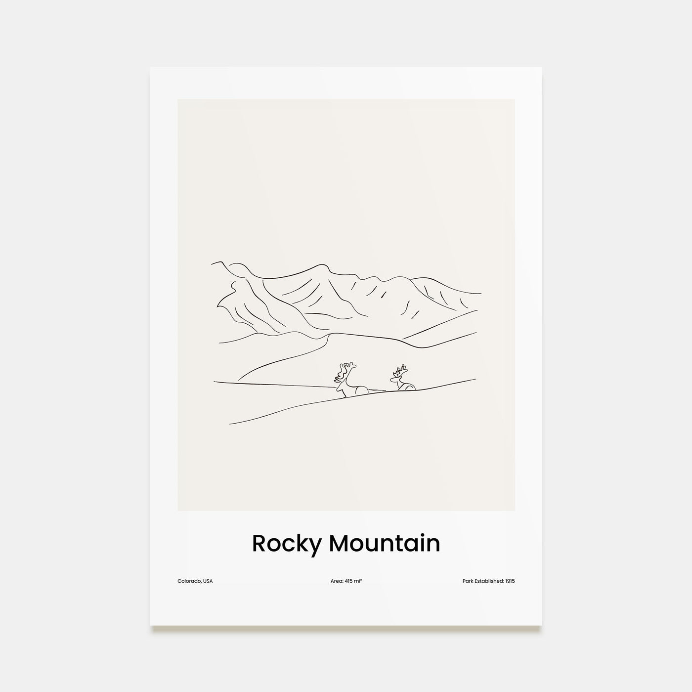 Rocky Mountain National Park Drawn Poster