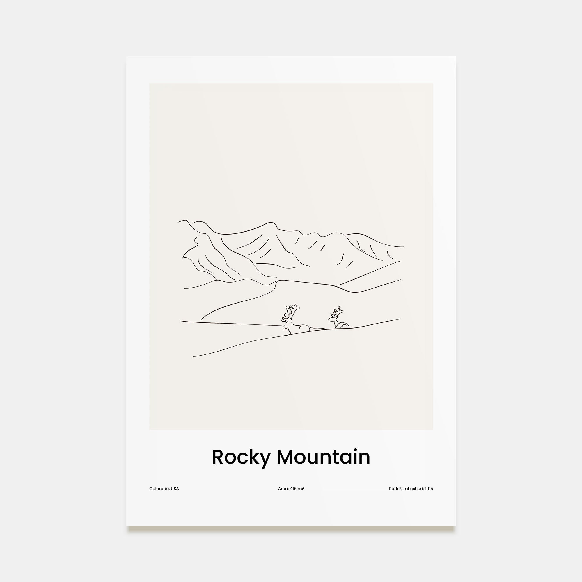Rocky Mountain National Park Drawn Poster