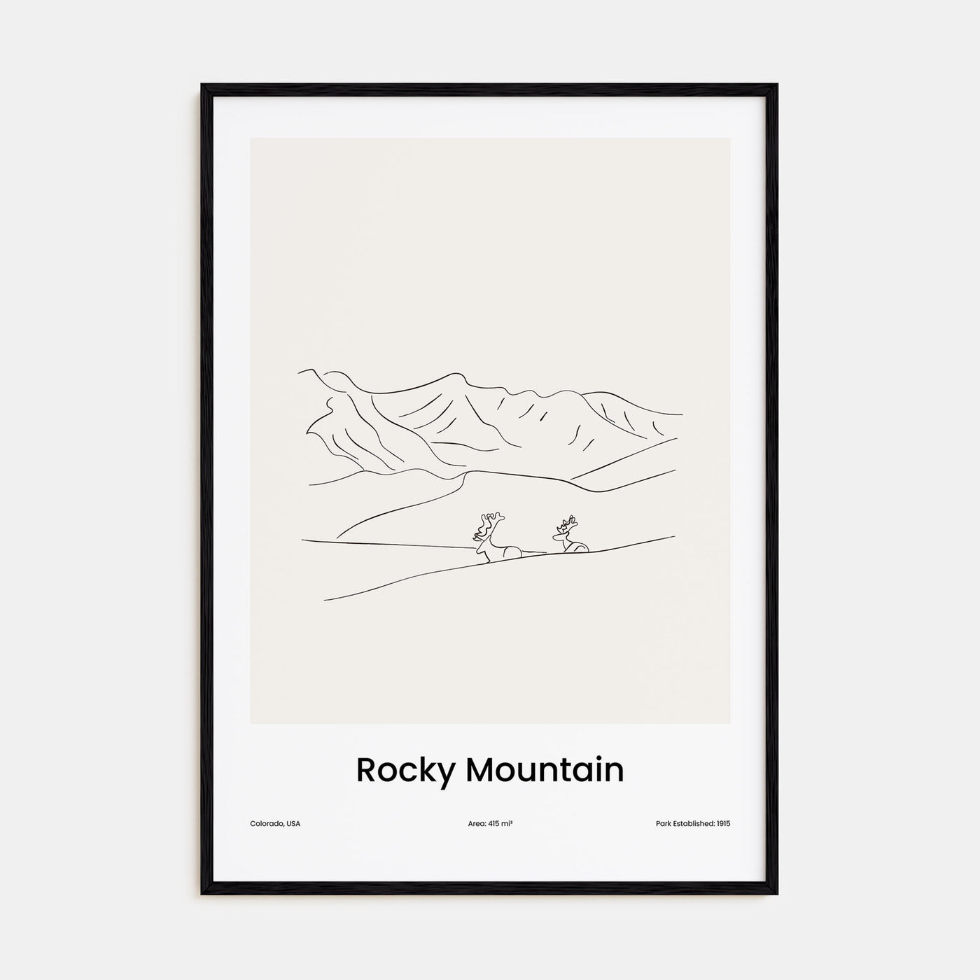 Rocky Mountain National Park Drawn Poster