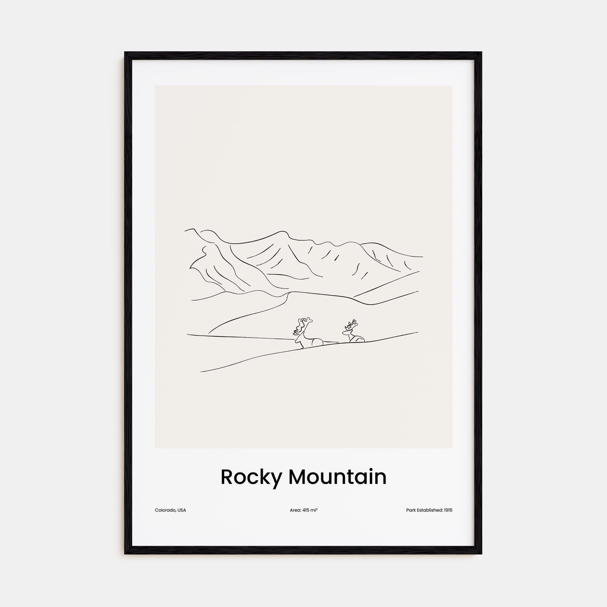 Rocky Mountain National Park Drawn Poster