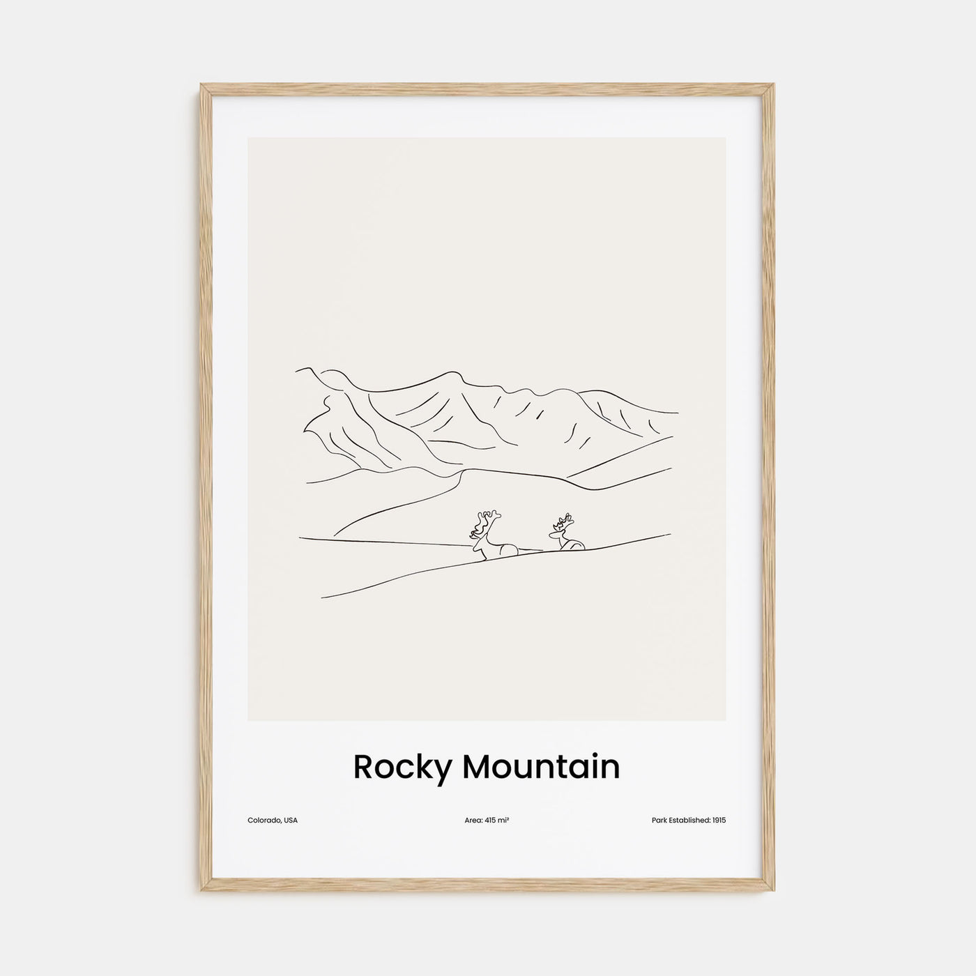 Rocky Mountain National Park Drawn Poster