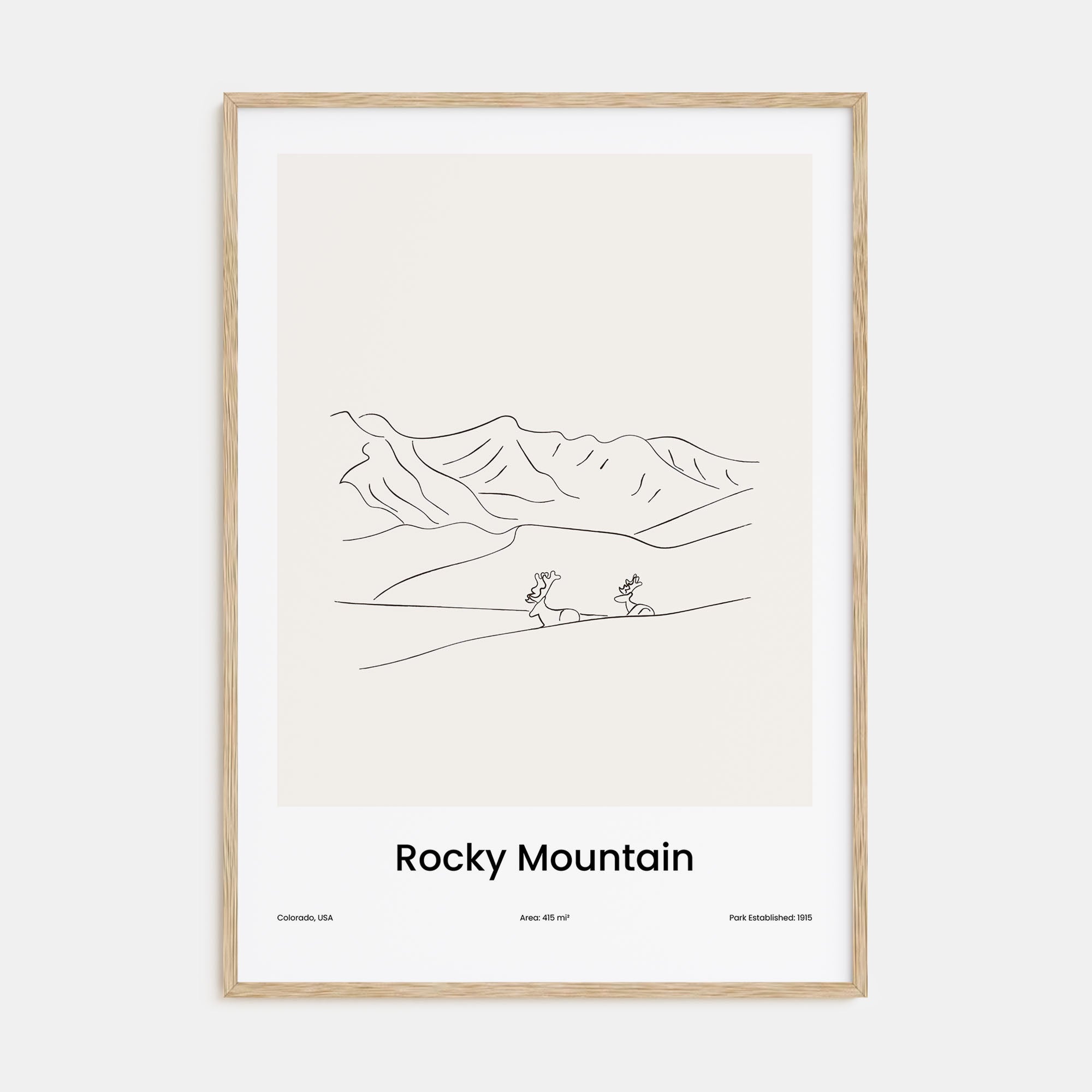 Rocky Mountain National Park Drawn Poster