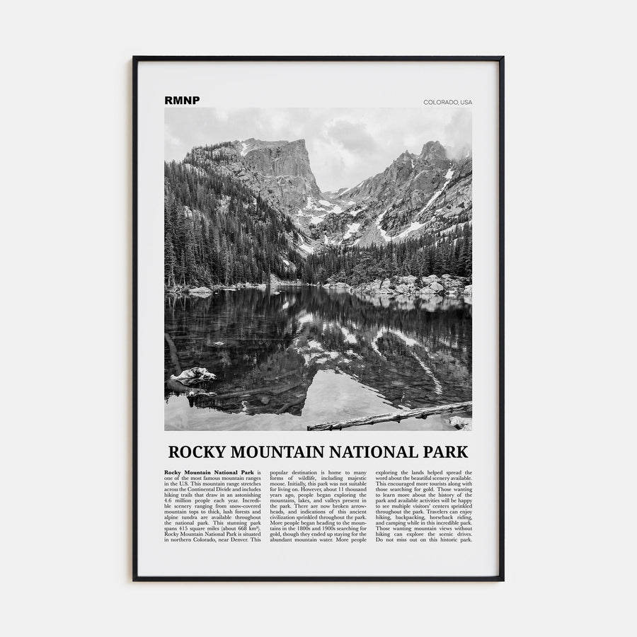 Rocky Mountain National Park Travel B&W Poster