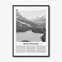 Rocky Mountain Print Black and White North America, Rocky Mountain Wall Art, Rocky Mountain Poster, Rocky Mountain Photo, North America