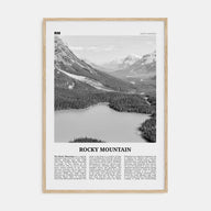 Rocky Mountain, North America Travel B&W Poster