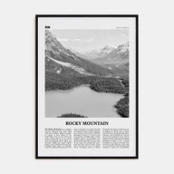 Rocky Mountain, North America Travel B&W Poster