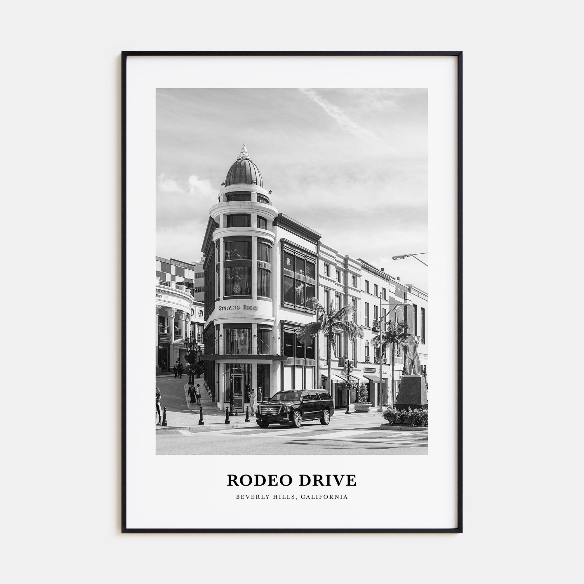 Rodeo Drive Portrait B&W Poster