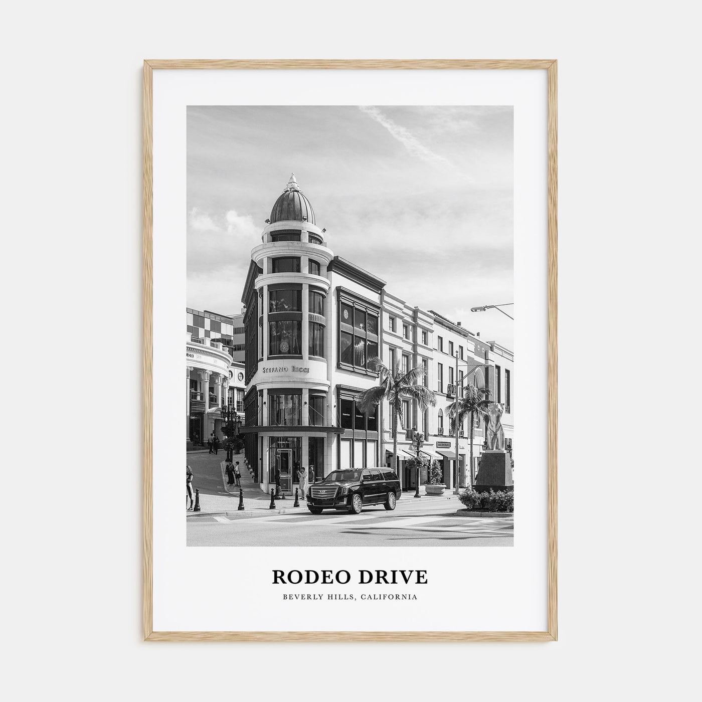 Rodeo Drive Portrait B&W Poster