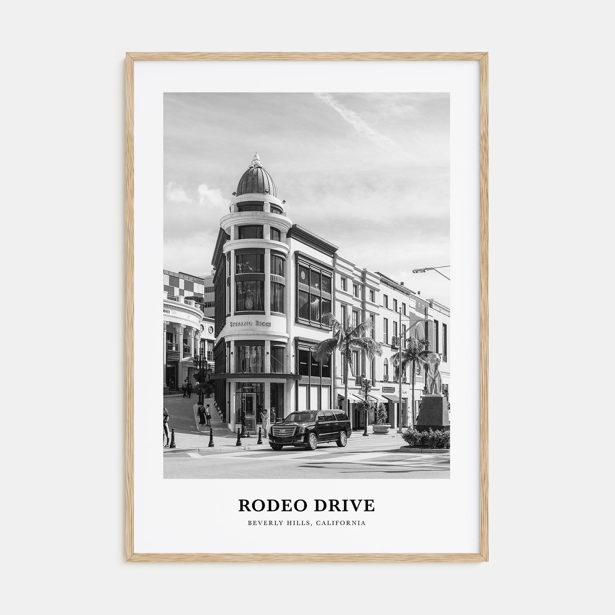 Rodeo Drive Portrait B&W Poster