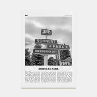 Rohnert Park Travel B&W Poster