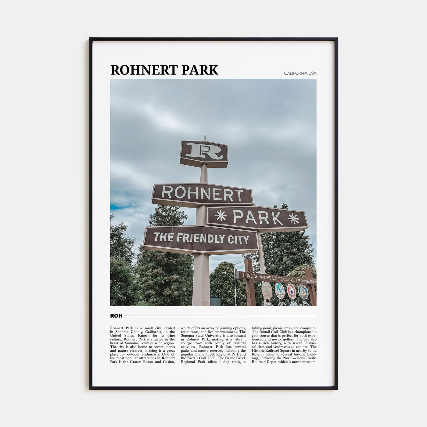 Rohnert Park Travel Color Poster