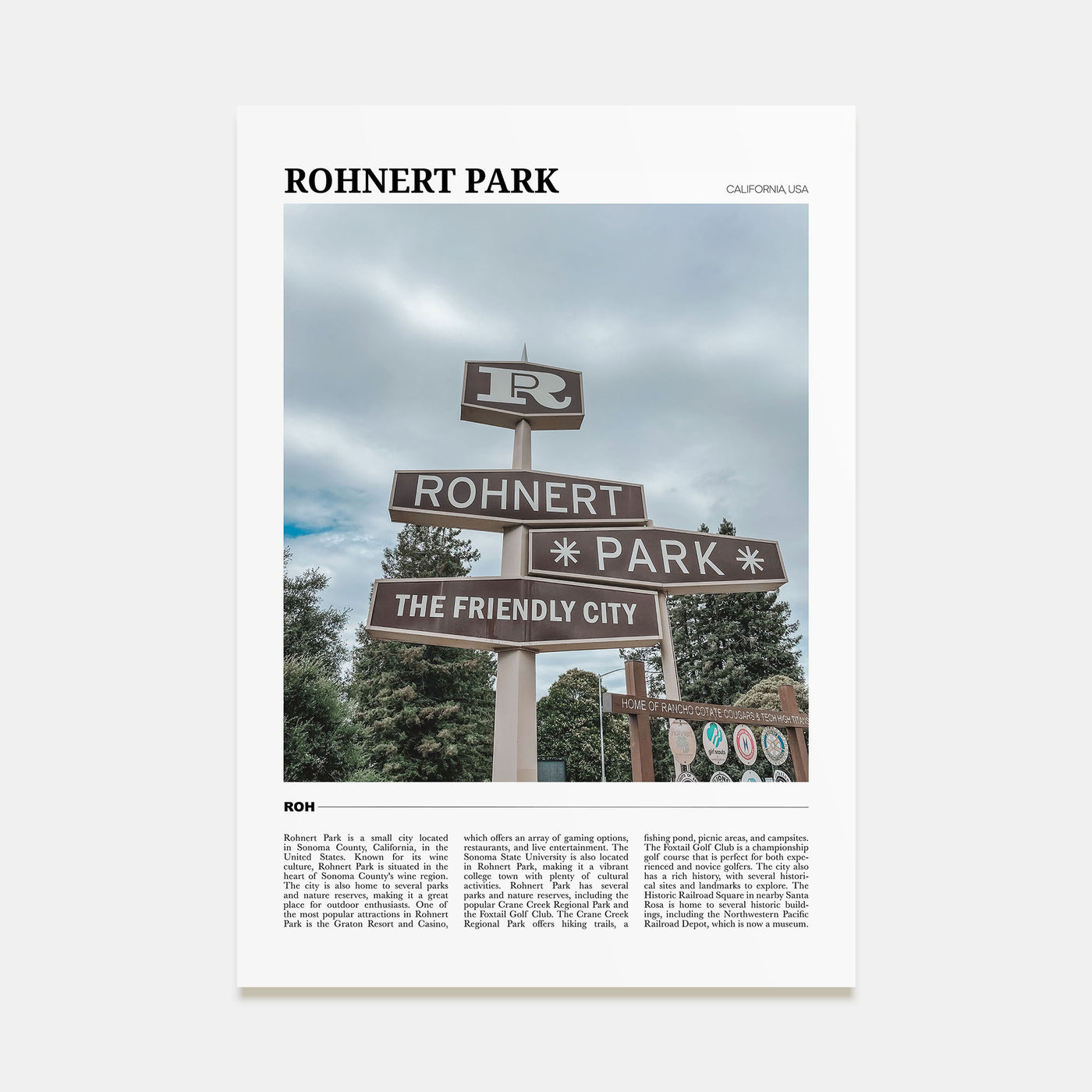 Rohnert Park Travel Color Poster
