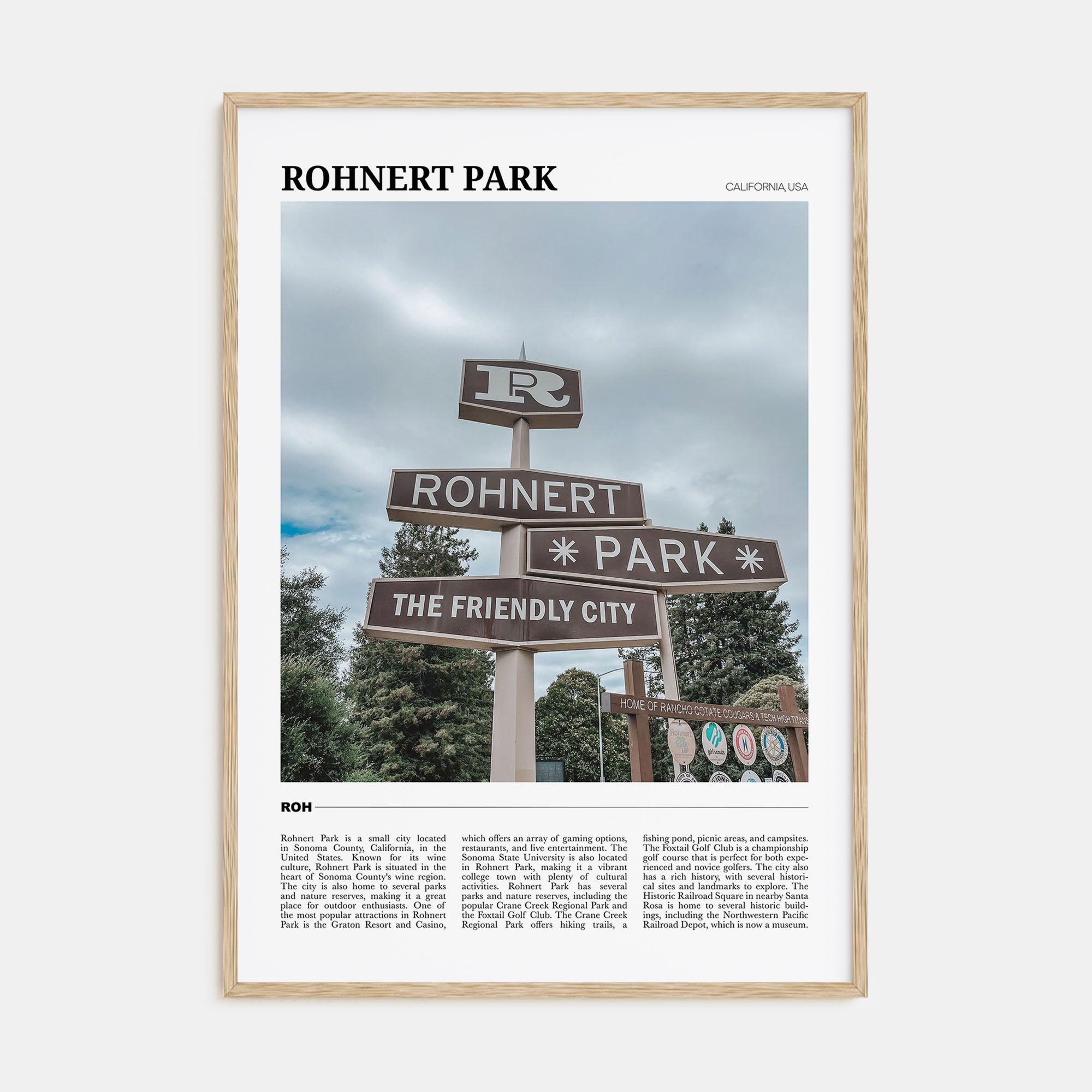 Rohnert Park Travel Color Poster