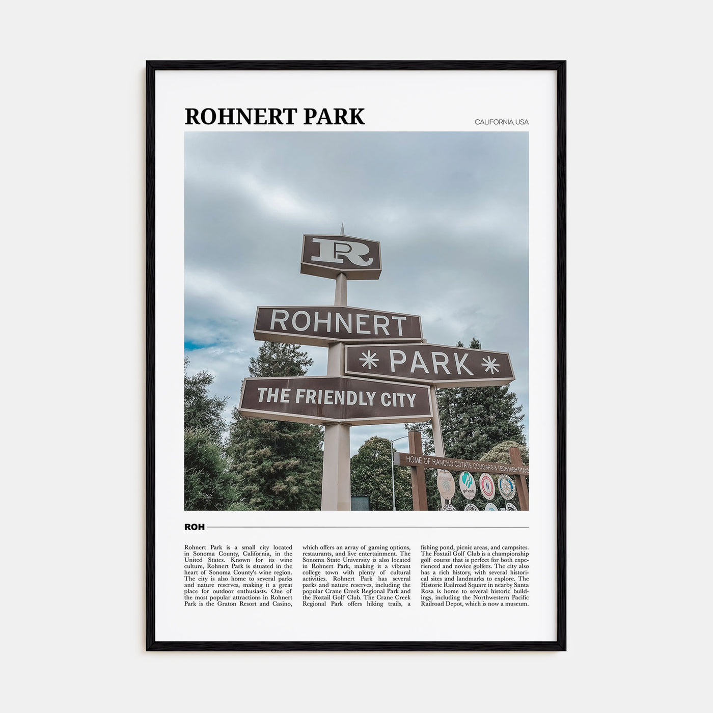 Rohnert Park Travel Color Poster