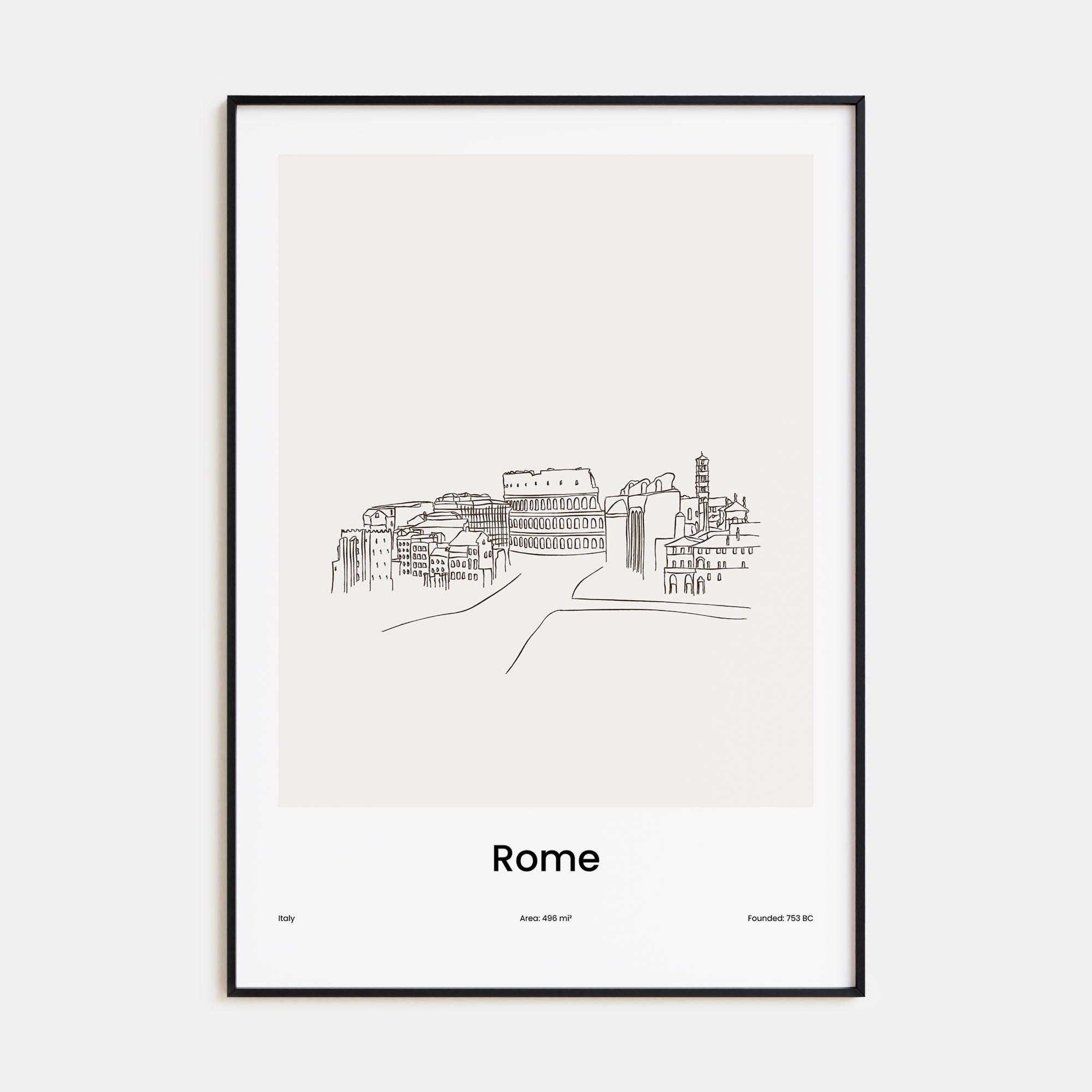 Rome Drawn No 1 Poster