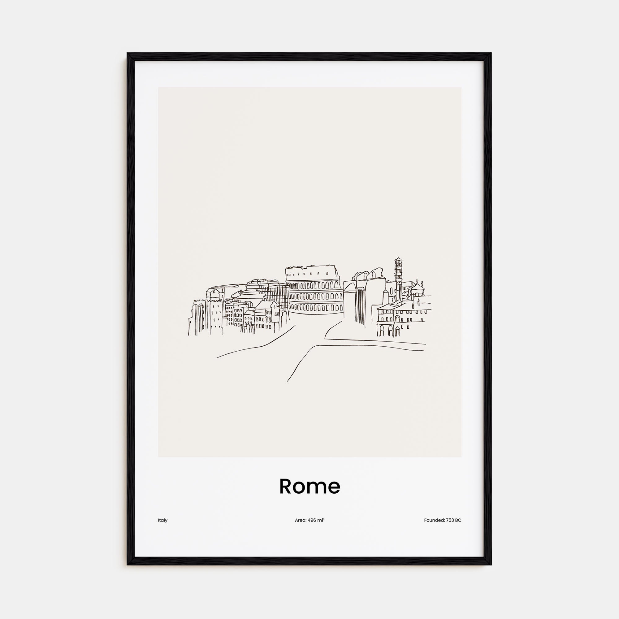 Rome Drawn No 1 Poster