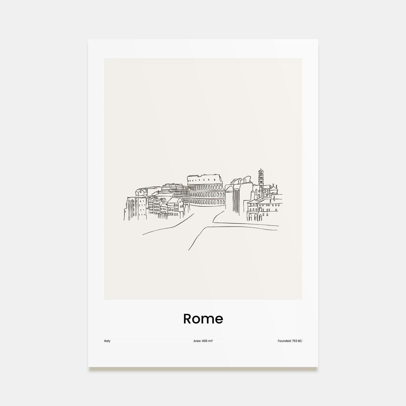 Rome Drawn No 1 Poster