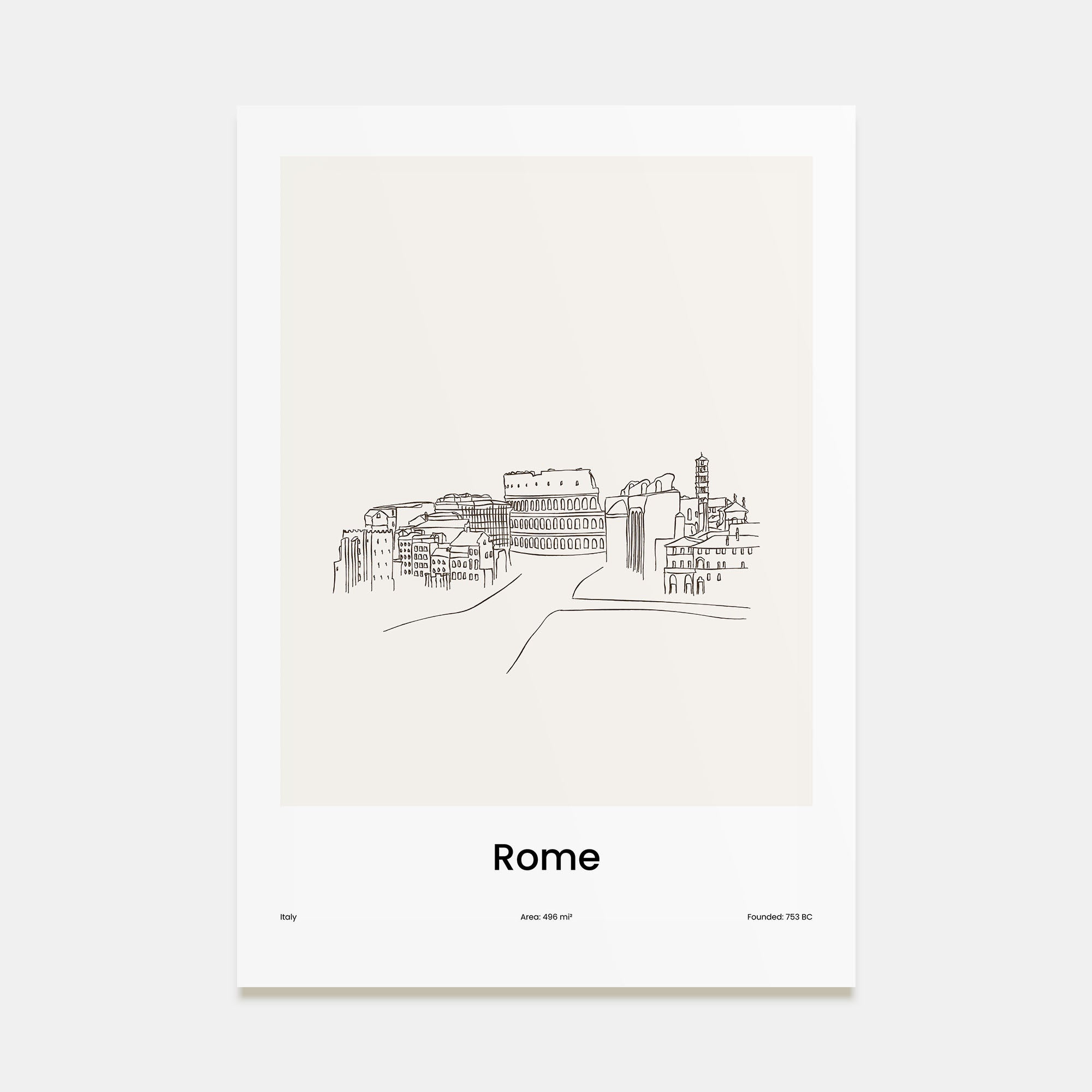 Rome Drawn No 1 Poster