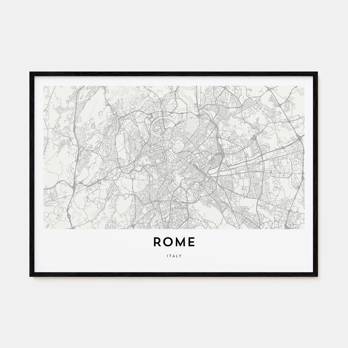 Rome Map Landscape Poster