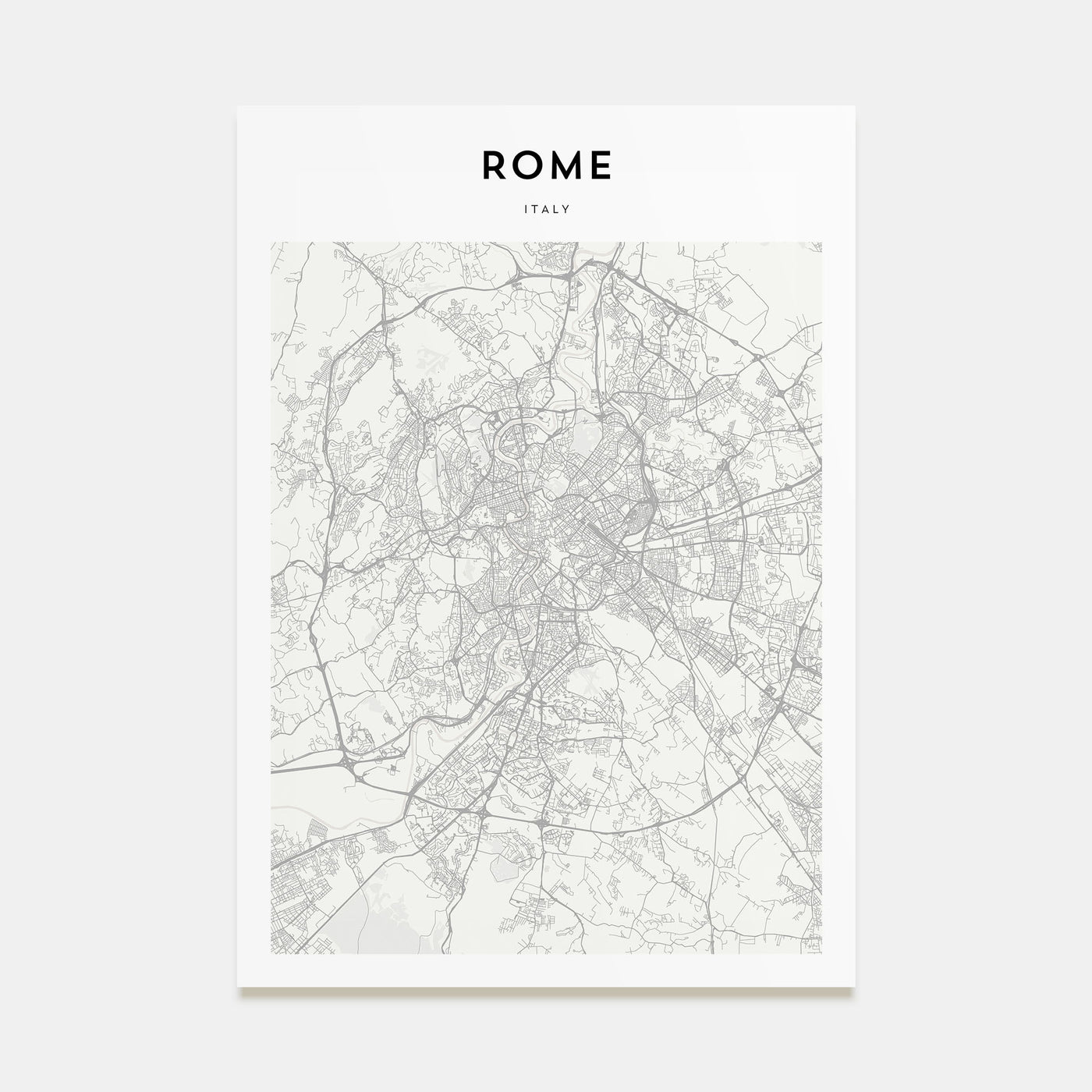 Rome Map Portrait Poster