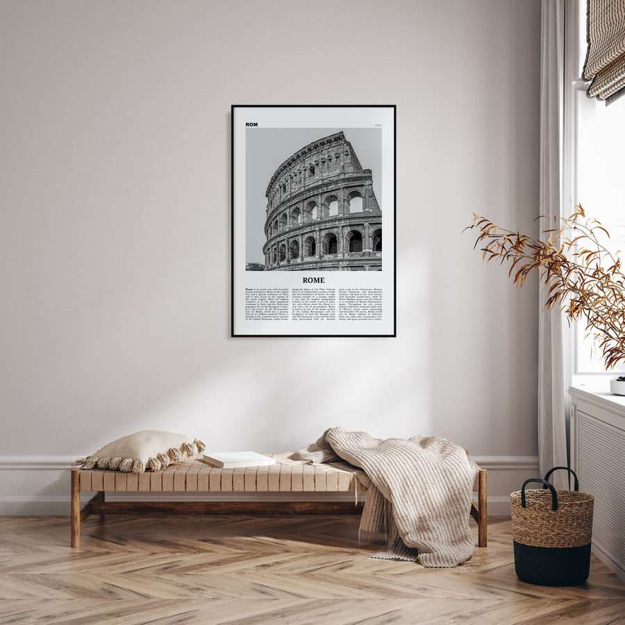 Rome Travel B&W No 2 Poster