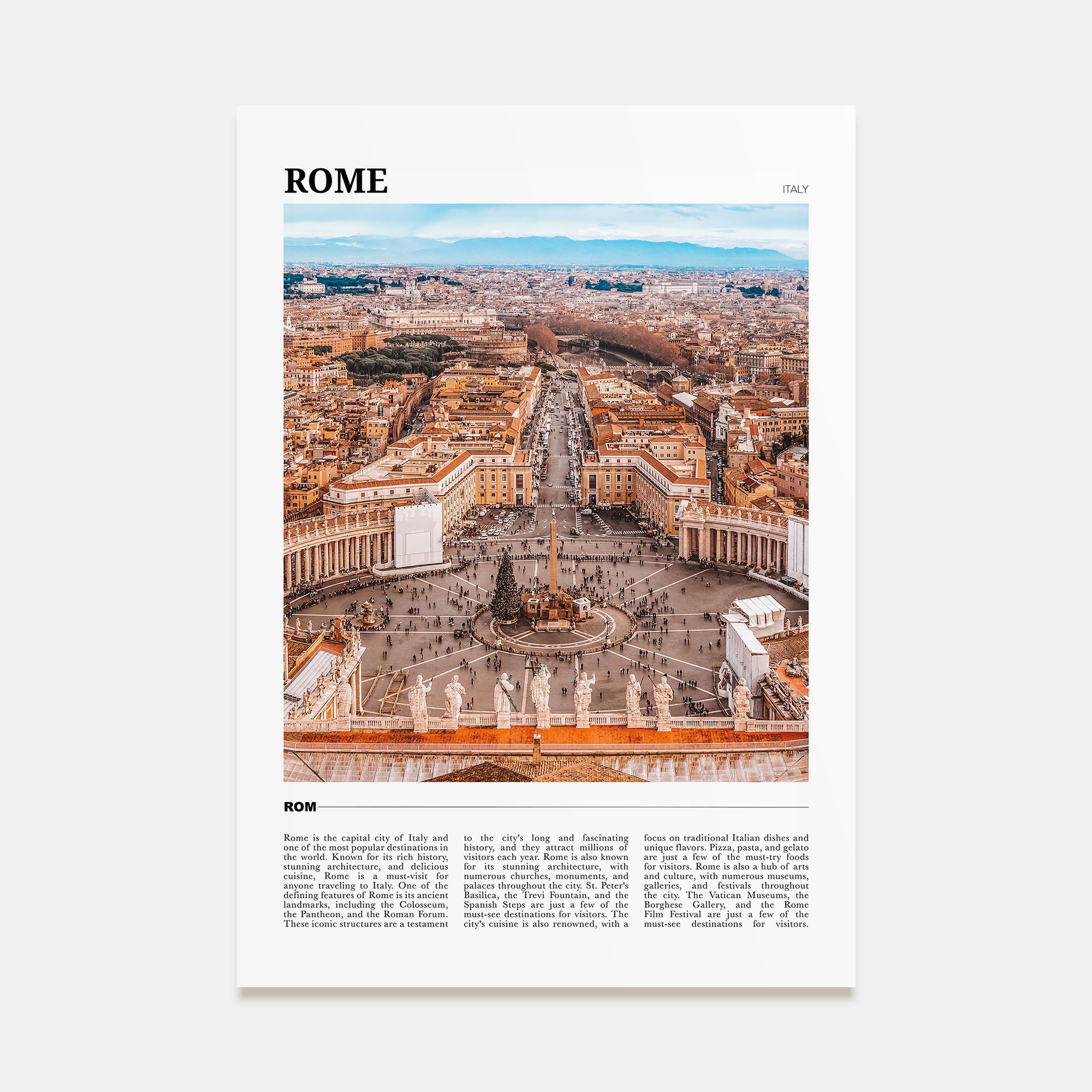 Rome Travel Color Poster