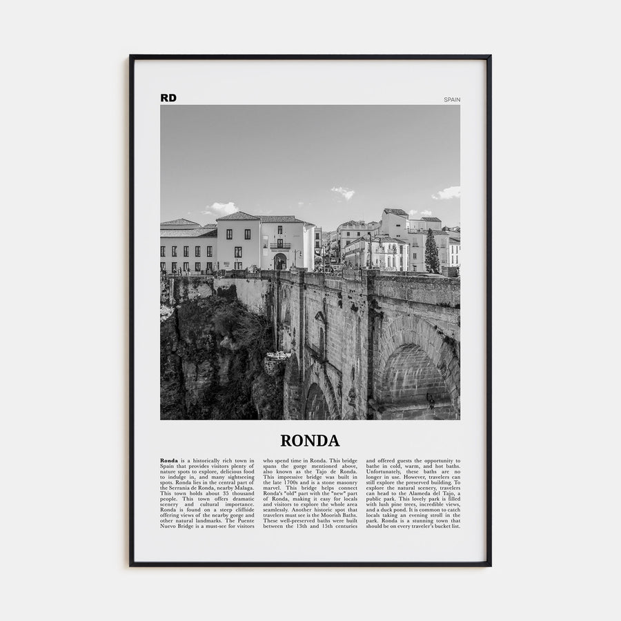 Ronda Travel B&W Poster